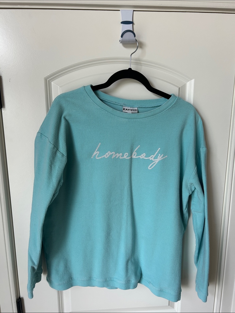 KatyDid Homebody Aqua Long Sleeve Pullover